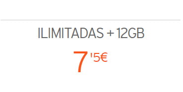 Llamadas ilimitadas + 12GB por solo 7,50€